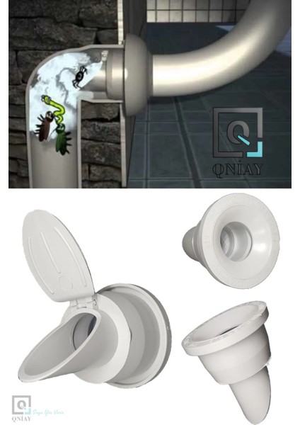 Lavabo Koku Giderici Çek Valfli Koku Önleyici Çekvalfli Adaptör Conta Ø50 Lavabo & Evyeler Pratik Montaj