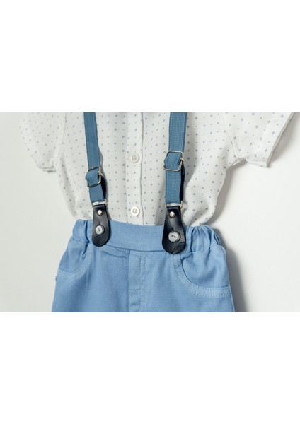 Tarz Desenli Gömlek Belden Ayarlanabilir Slopetli Kısa Kollu Şortlu 2'li Takım Çocuk ve Bebek Giyim Özel Gün Bayramlık Düğünlük fiyatları