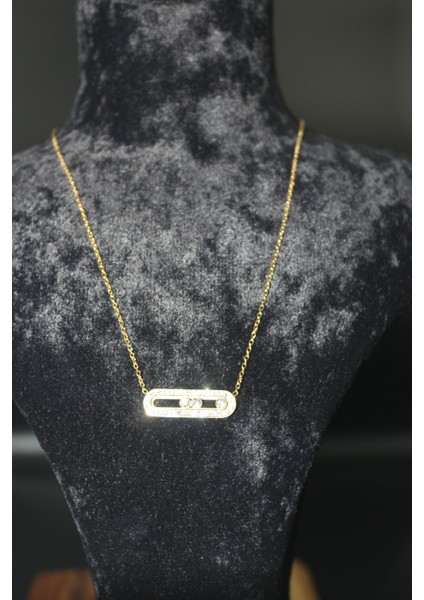 Bella Joya Messika Taşları Hareketli Kolye Gold