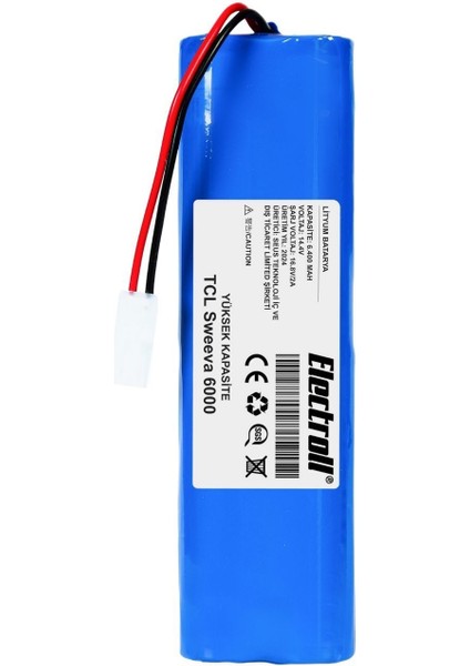 Tcl Sweeva 6000M Uyumlu Batarya (Yüksek Kapasite) 6400MAH Pil Robot Süpürge Bataryası Değişimi indirimleri