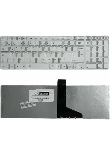 Toshiba ile Uyumlu Satellite C855-1R, C855-1RL, C855-1RM Klavye Çerçeveli Beyaz Tr