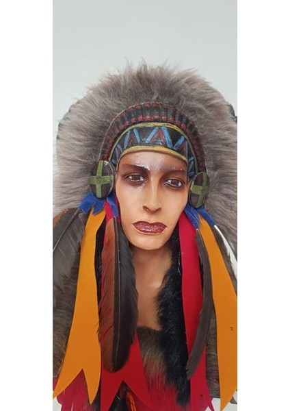 Maske Kızıldereli Duvar Süsleri Kızıldereli Tüylü 45 cm Büyük Maske Ev Dekor modelleri
