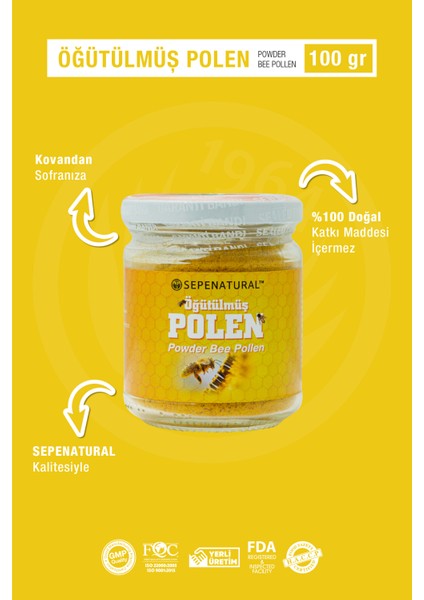 Sepe Natural Öğütülmüş Toz Polen | Pollen Powder