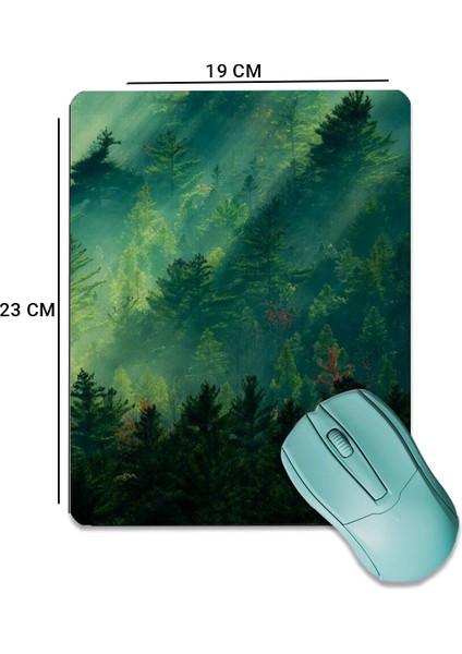 Sonictouch Çam Ormanı Temalı Yeşil Pürüzsüz Yüzey Kaymaz Taban Dikişsiz Kenar Gamer Oyuncu Mouse Pad 19X23CM fiyatları