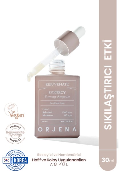 Rejuvenate Synergy Firming Ampoule - Tüm Cilt Tiplerine Uygun Jej Formüllü Vegan Nemlendirici 30ml