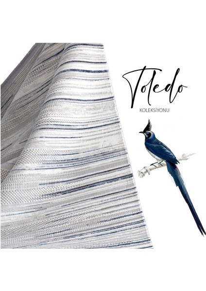 Toledo Bej Halı Lacivert Halı Modern Akrilik Halı Tozuaz Salon Koridor Mutfak Halısı