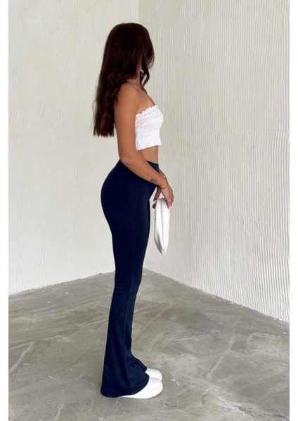 Yüksek Bel Toparlayıcı Ispanyol Paça Çelik Örme Tayt Pantolon fırsatları