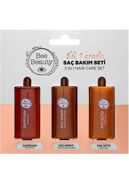 3'ü 1 Arada Seyahat Seti 3 x 10 ml (Şampuan + Saç Kremi + Saç Sütü)