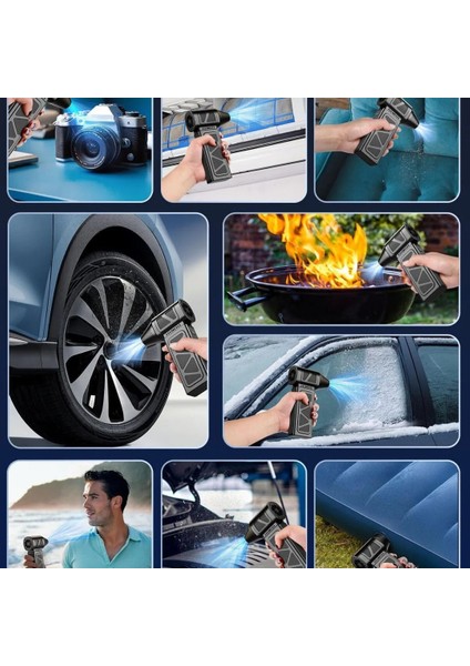 Turbo Fan Mini Jet Fan Şiddetli Fan Hava Kompresör 130.000RPM Şarjlı Taşınabilir 3 Kademe indirimleri