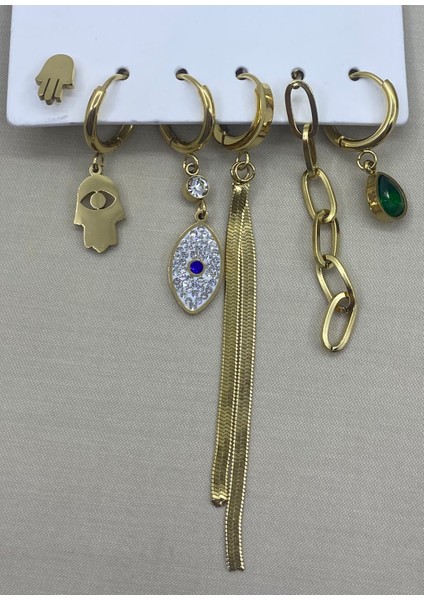 Çelik 6'lı Set Küpe