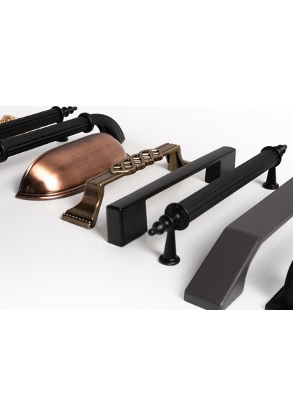 Mutfak Dolap Çekmece Kapak Mobilya Kulbu 96 mm 128 mm Lüks Metal Kulp Mat Siyah Kulp