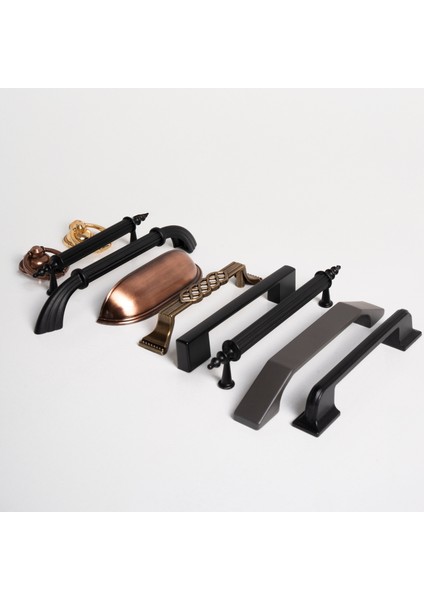Mutfak Dolap Çekmece Kapak Mobilya Kulbu 96 mm 128 mm Lüks Metal Kulp Mat Siyah Kulp