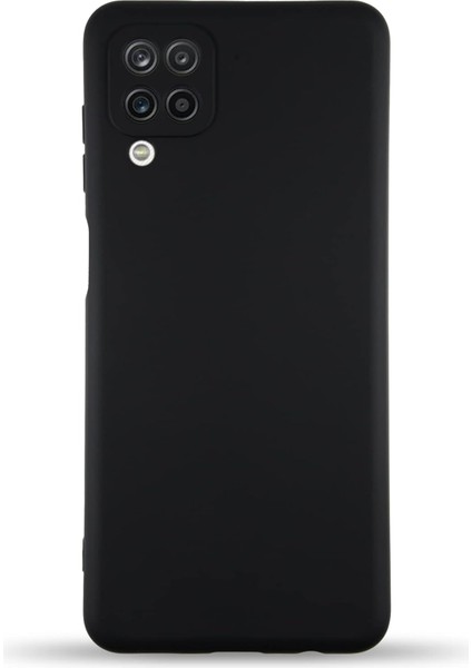 Samsung Galaxy A12 Uyumlu Silikon Kılıf Darbe Emici Şeffaf+Siyah+Lila (3ADET) fiyatları