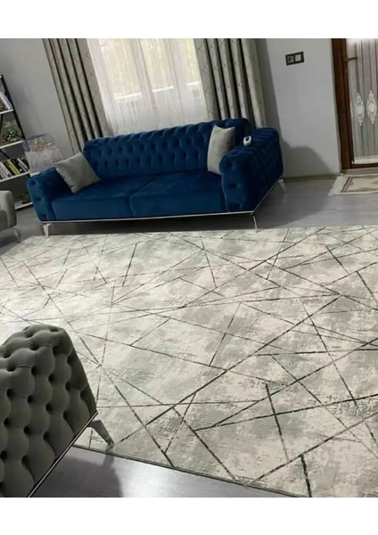 Toledo Gri Halı Antrasit Detaylı Geometrik Desen Modern Akrilik Halı Tozuaz Mutfak Koridor Halısı indirimleri