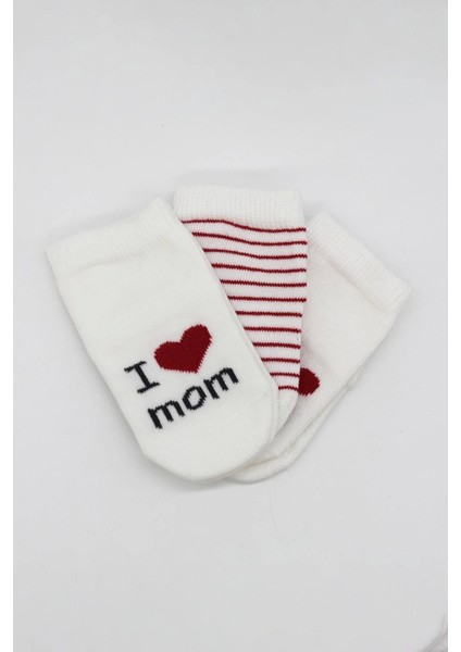 Mom Dad 3'lü Penye Soket Çorap 10123 Ekru fırsatları