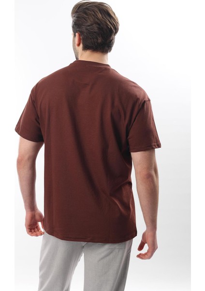 Acı Kahve Bisiklet Yaka Baskılı Erkek T-Shirt E7110 fırsatları