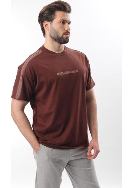 Acı Kahve Bisiklet Yaka Baskılı Erkek T-Shirt E7110 indirimleri