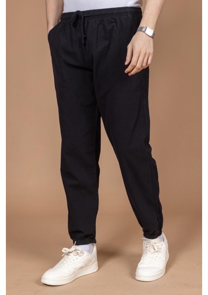 Erkek Ham Bez Rahat Kalıp Natural Pamuk Lastikli Paça Eşofman Alt Pantolon 2045 fiyatları