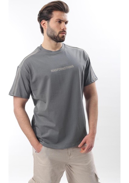 Füme Bisiklet Yaka Baskılı Erkek T-Shirt E7110 fiyatları