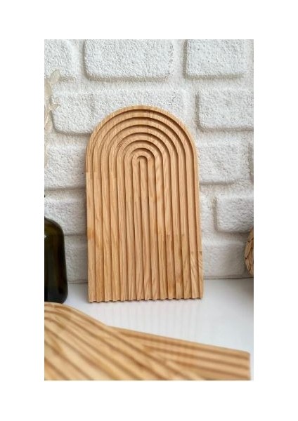 Ahşap Oymalı Gökkuşağı Dekoratif Sunum Tahtası / Natural