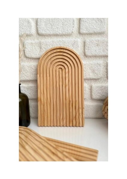 Ahşap Oymalı Gökkuşağı Dekoratif Sunum Tahtası / Natural fiyatları