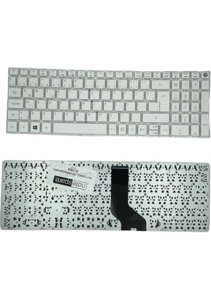 Acer ile Uyumlu Aspire E5-774, E5-775, E5-775G Notebook Klavye Beyaz Tr