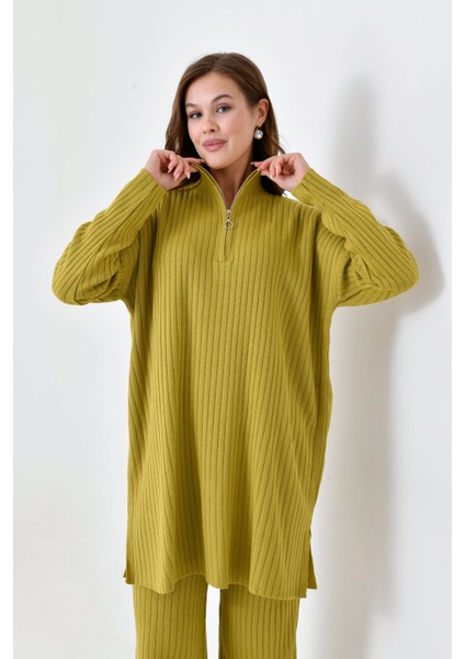 Nisum Yakası Fermuarlı Pantalonlu Triko Takım fiyatları