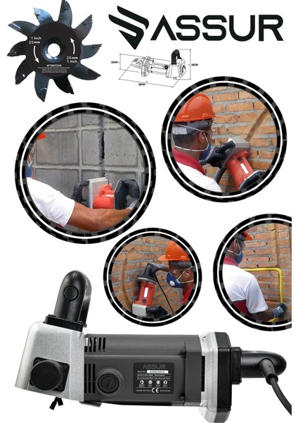 2000 W Kanal Açma Makinası Ağır Şantiye Seri Kullanım Turbo Motor
