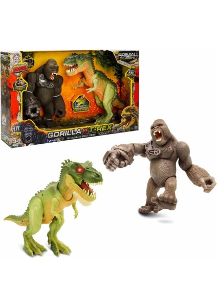 Primal Clash Goril ve T-Rex 2’li Figür Seti