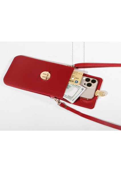 Kadın Kilit Toka Crossbody Çanta Dokunmatik Ekran Cep Telefonu Cüzdan Kız Öğrenci Toka Küçük Para Cüzdanı (Yurt Dışından) fırsatları