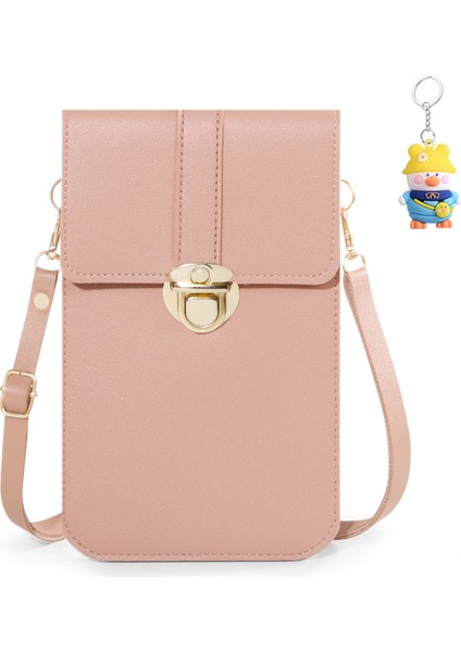 Kadın Kilit Toka Crossbody Çanta Dokunmatik Ekran Cep Telefonu Cüzdan Kız Öğrenci Toka Küçük Para Cüzdanı (Yurt Dışından)