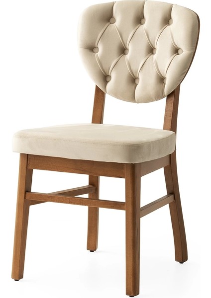 Elma Ahşap Gürgen Gövde Salon Balkon ve Mutfak Sandalyesi 4 Adet