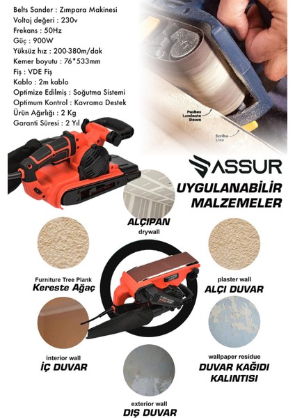 230V Elektrikli Vakumlu Tozsuz Cila Özellikli Tank Zımpara Makinesi modelleri