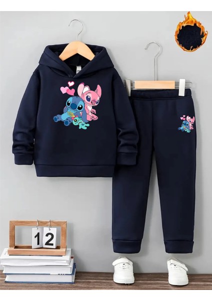 Kışlık Kız Çocuk Eşofman Takımı 5 6 7 8 9 10 11 12 Yaş Lilo Stitch