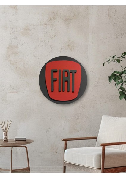 Fıat Logo 50 x 50 cm Fıat Araba Logosu | Fıat Marka Logosu | 3D Fıat Logo