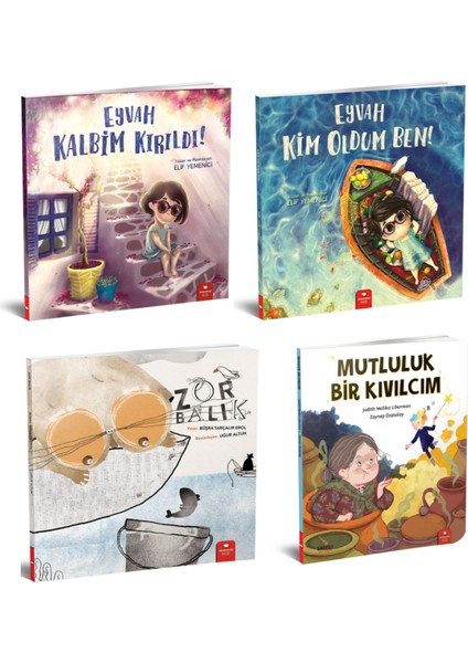 Eyvah Kalbim Kırıldı - Eyvah Kim Oldum Ben - Zor Balık - Mutluluk Bir Kıvılcım Set 4 Kitap