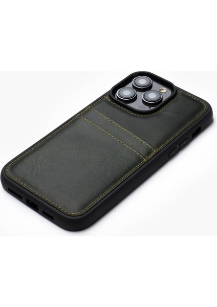 El Yapımı Hakiki Deri İphone 15 Plus Back Cover CC Kılıfı fırsatları