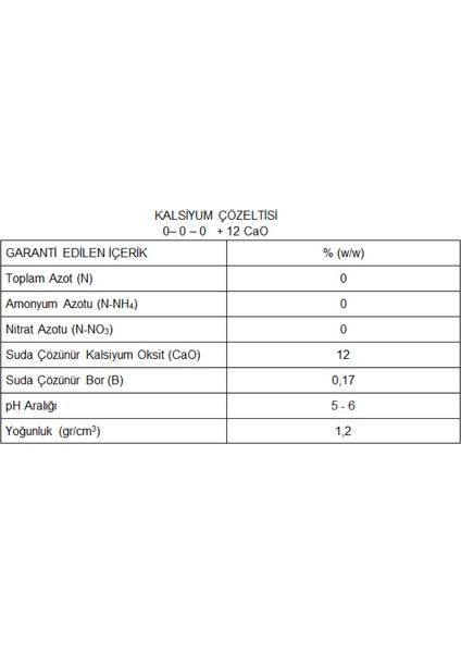 Arel Chem Calıchem (Kalsiyum Çözeltisi 0-0-0+10CAO) fiyatları