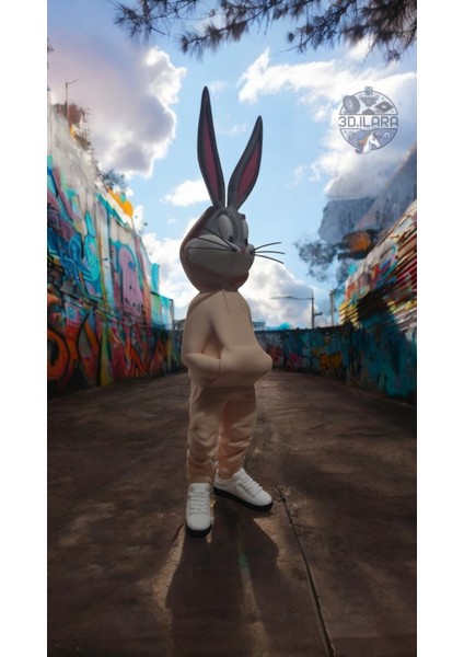 Bugs Bunny Figürü -3d Baskı ile Gerçekçi Detaylar, Koleksiyonluk Parça 36 cm