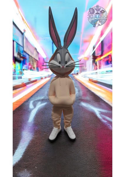 Bugs Bunny Figürü -3d Baskı ile Gerçekçi Detaylar, Koleksiyonluk Parça 36 cm