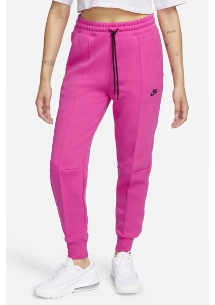 Sportswear Tech Fleece Standart Fit Mid Rise Jogger Kadın Eşofman Altı Fuşya