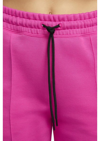Sportswear Tech Fleece Standart Fit Mid Rise Jogger Kadın Eşofman Altı Fuşya modelleri