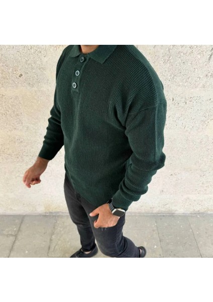 3 Düğme Selanik Örme Triko Kazak modelleri