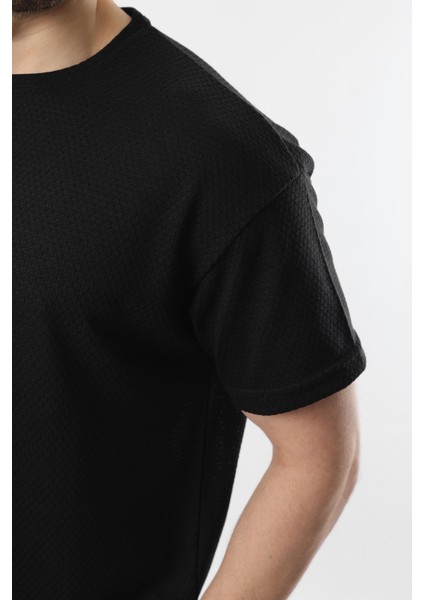 Siyah Bisiklet Yaka Erkek T-Shirt E7128 fiyatları