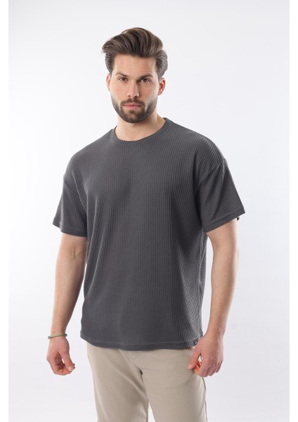 Füme Bisiklet Yaka Erkek T-Shirt E7127