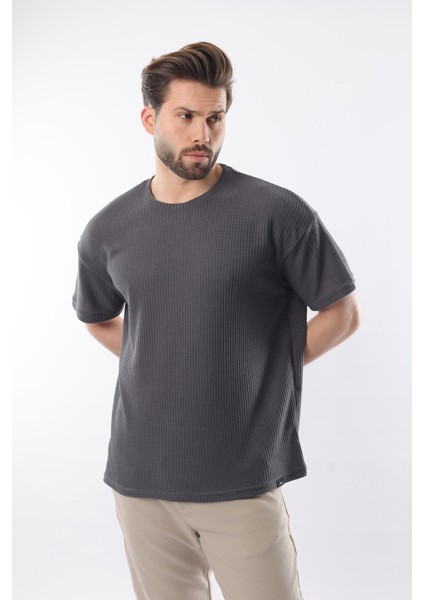 Füme Bisiklet Yaka Erkek T-Shirt E7127 fırsatları