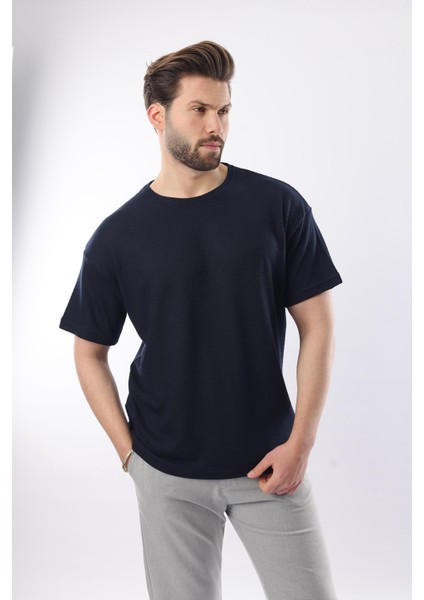 Lacivert Bisiklet Yaka Erkek T-Shirt E7128 fiyatları