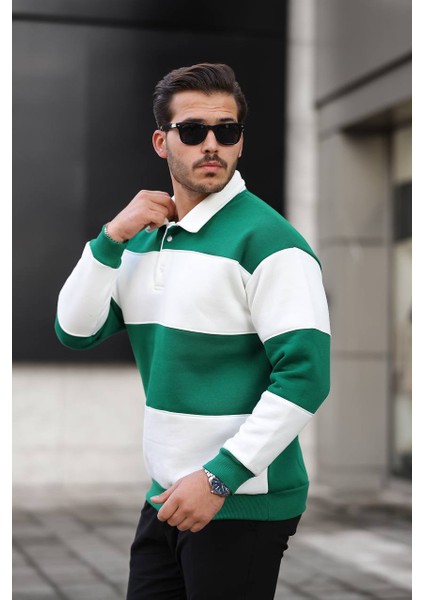 3 Ip Parçalı Düğmeli Polo Yaka Sweat