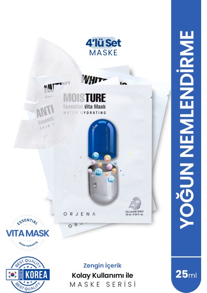 Yoğun Nemlendirme Serisi 4'lü Maske Seti-4 Adet
