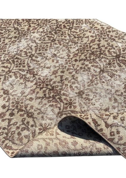 El Dokuma Eskitme Vintage Halı 105X193 Kahverengi Ince Halı indirimleri